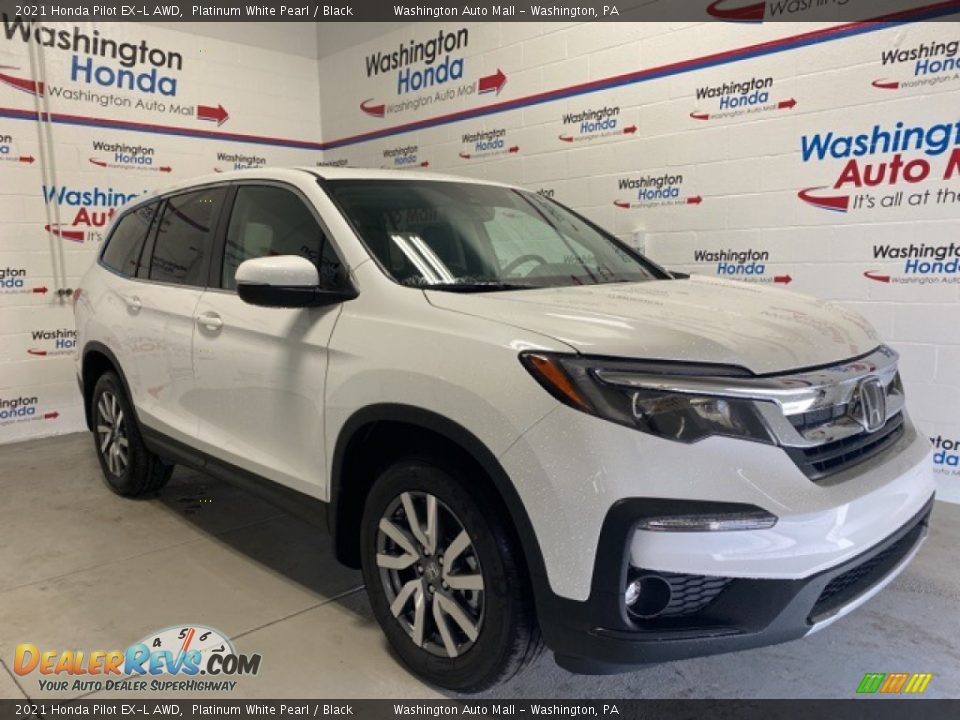 2021 Honda Pilot EX-L AWD Platinum White Pearl / Black Photo #1