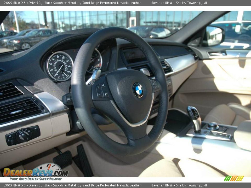 2009 BMW X6 xDrive50i Black Sapphire Metallic / Sand Beige Perforated Nevada Leather Photo #11