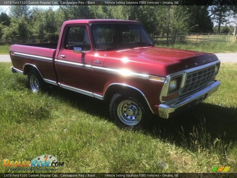 1979 Ford F100 Custom Regular Cab Candyapple Red / Black Photo #1