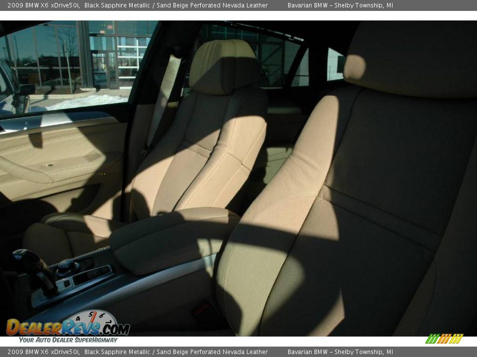 2009 BMW X6 xDrive50i Black Sapphire Metallic / Sand Beige Perforated Nevada Leather Photo #12