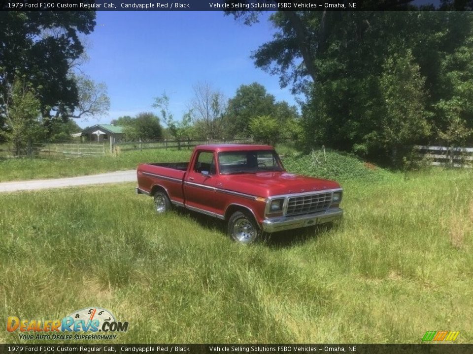 1979 Ford F100 Custom Regular Cab Candyapple Red / Black Photo #9