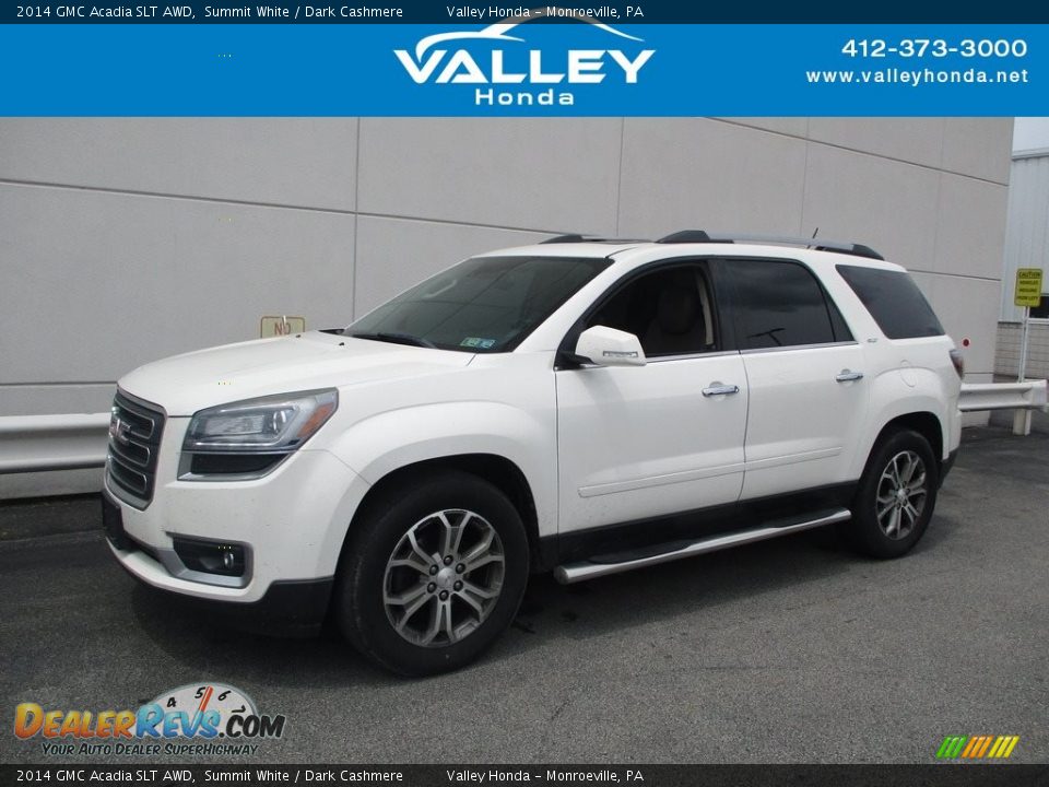 2014 GMC Acadia SLT AWD Summit White / Dark Cashmere Photo #1