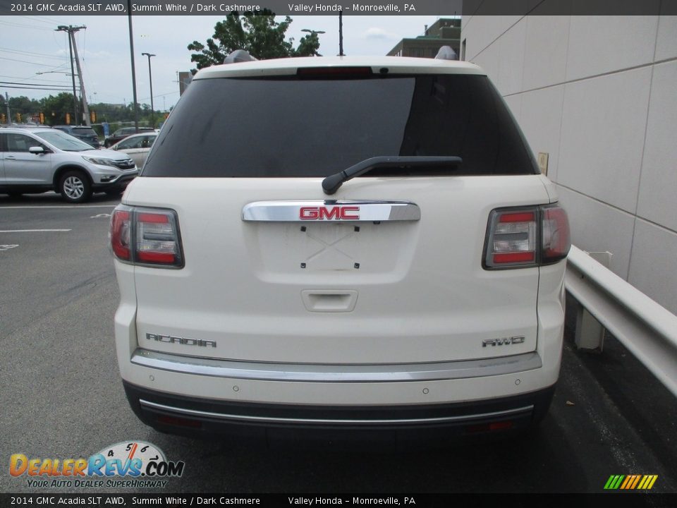 2014 GMC Acadia SLT AWD Summit White / Dark Cashmere Photo #4