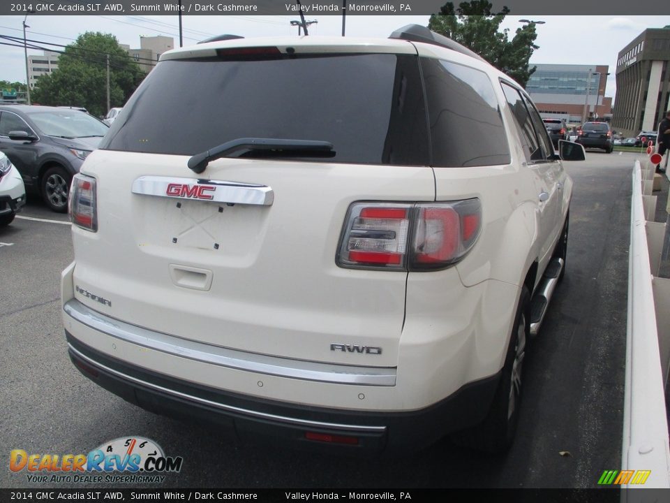 2014 GMC Acadia SLT AWD Summit White / Dark Cashmere Photo #5