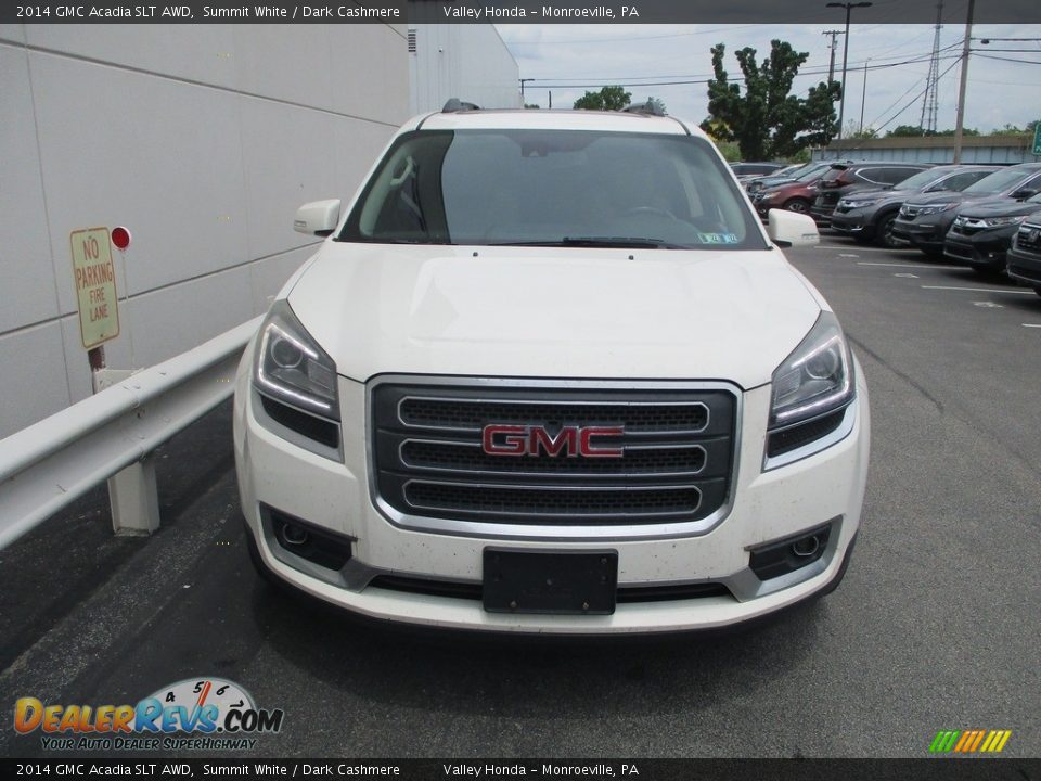 2014 GMC Acadia SLT AWD Summit White / Dark Cashmere Photo #6