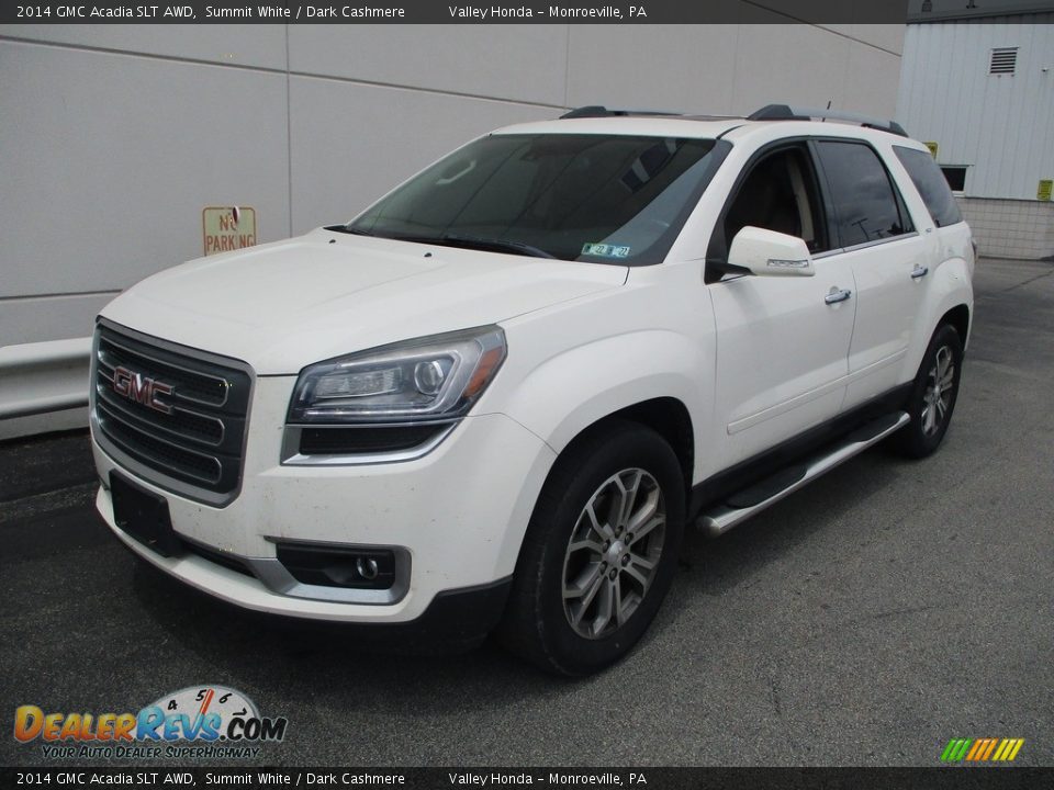 2014 GMC Acadia SLT AWD Summit White / Dark Cashmere Photo #7