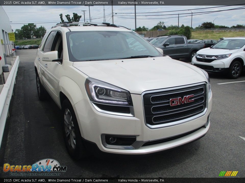 2015 GMC Acadia SLT AWD White Diamond Tricoat / Dark Cashmere Photo #8