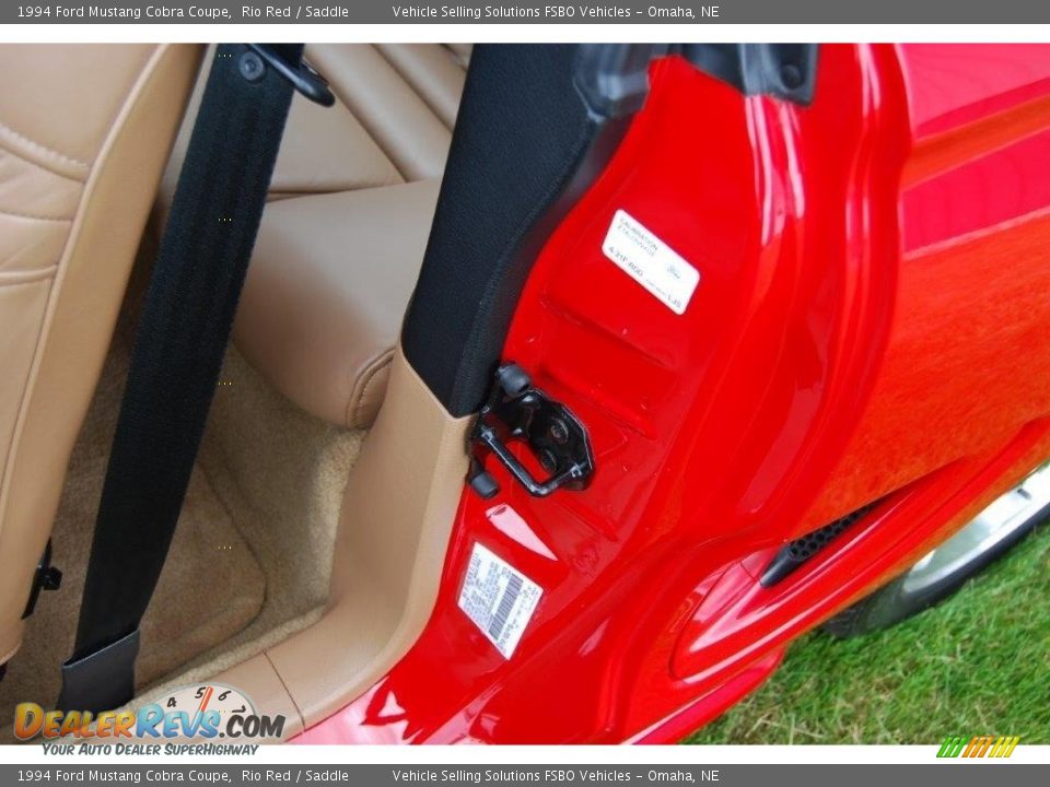 1994 Ford Mustang Cobra Coupe Rio Red / Saddle Photo #4