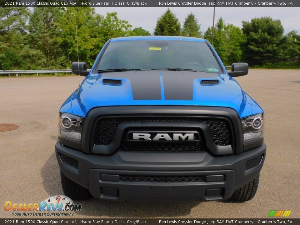 2021 Ram 1500 Classic Quad Cab 4x4 Hydro Blue Pearl / Diesel Gray/Black Photo #2