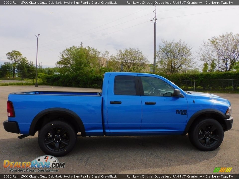 2021 Ram 1500 Classic Quad Cab 4x4 Hydro Blue Pearl / Diesel Gray/Black Photo #4