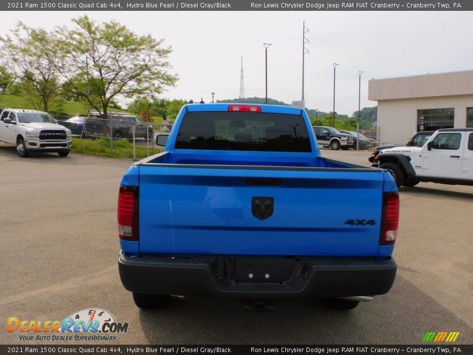 2021 Ram 1500 Classic Quad Cab 4x4 Hydro Blue Pearl / Diesel Gray/Black Photo #6