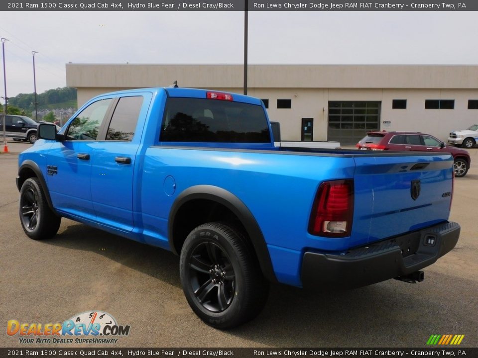 2021 Ram 1500 Classic Quad Cab 4x4 Hydro Blue Pearl / Diesel Gray/Black Photo #8