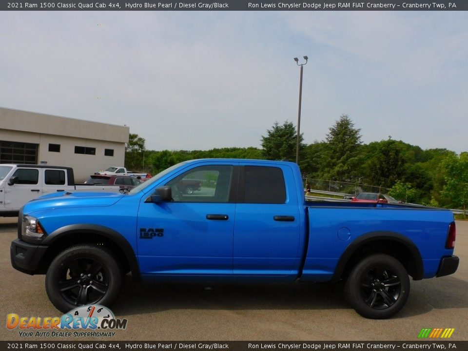 2021 Ram 1500 Classic Quad Cab 4x4 Hydro Blue Pearl / Diesel Gray/Black Photo #9