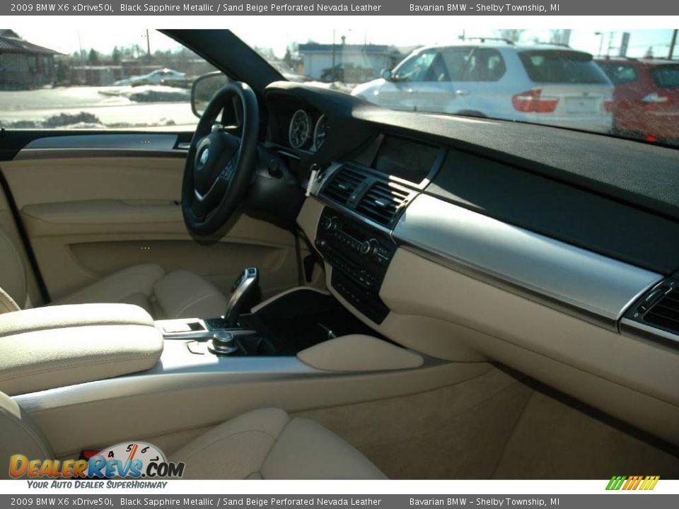 2009 BMW X6 xDrive50i Black Sapphire Metallic / Sand Beige Perforated Nevada Leather Photo #15