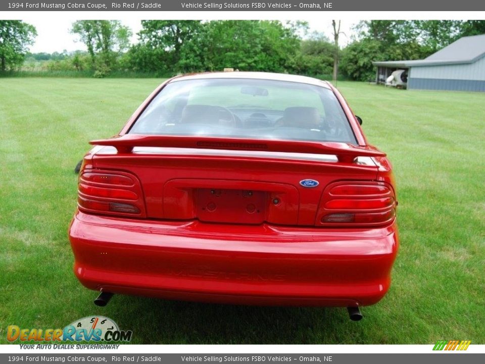 1994 Ford Mustang Cobra Coupe Rio Red / Saddle Photo #23