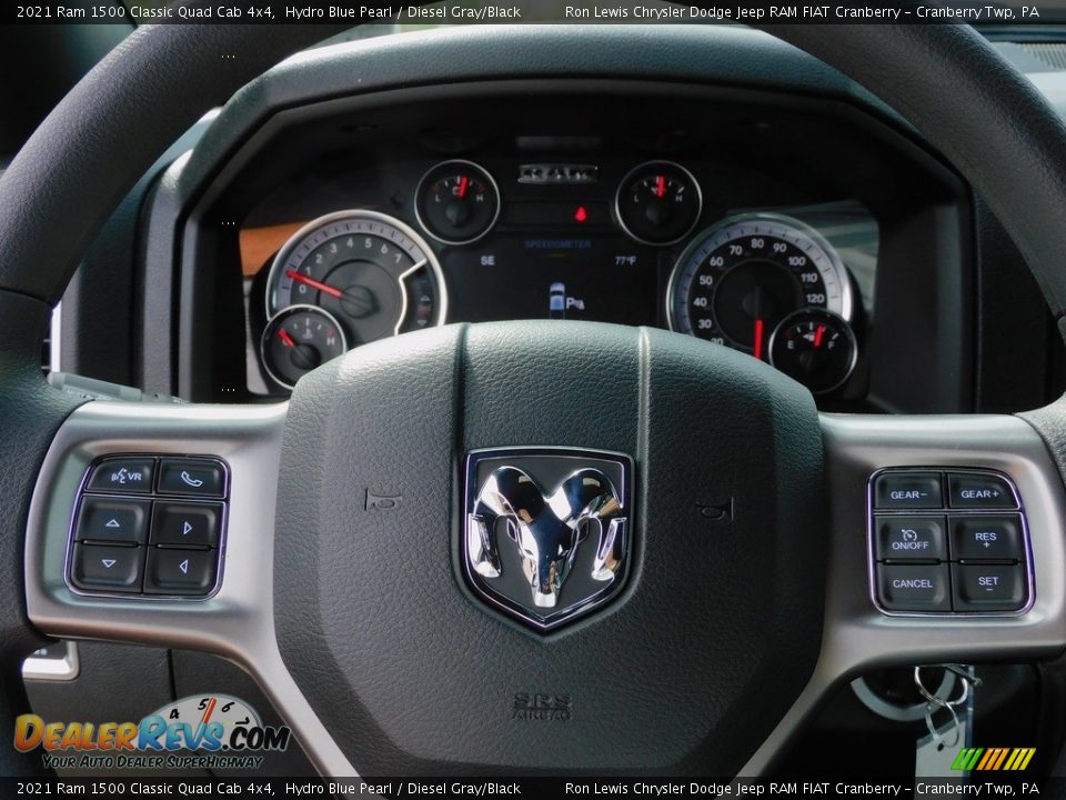 2021 Ram 1500 Classic Quad Cab 4x4 Hydro Blue Pearl / Diesel Gray/Black Photo #19