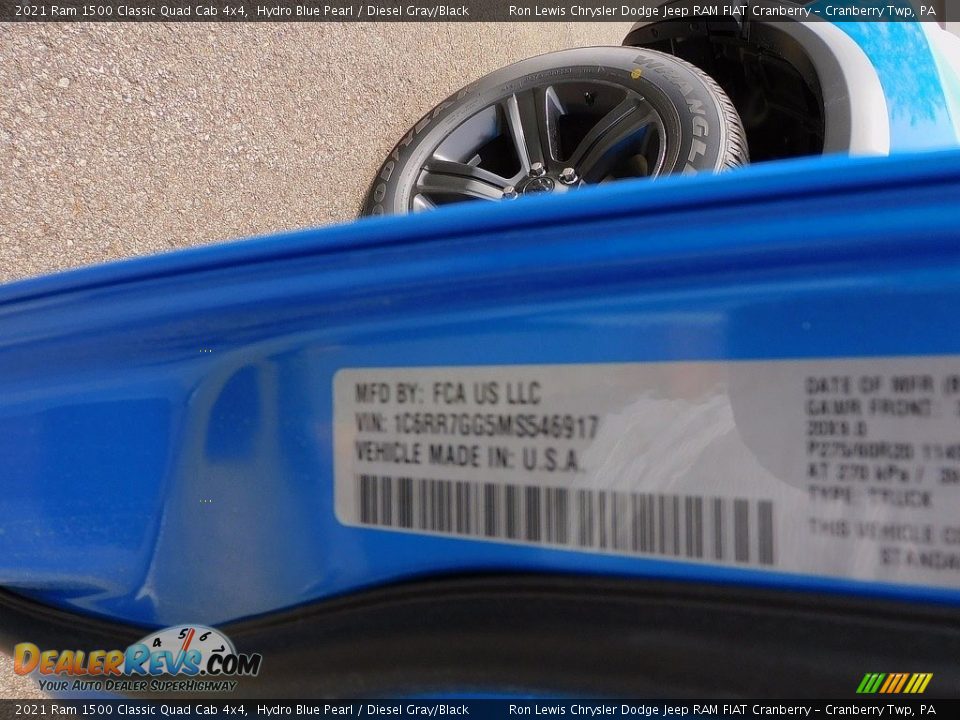 2021 Ram 1500 Classic Quad Cab 4x4 Hydro Blue Pearl / Diesel Gray/Black Photo #20