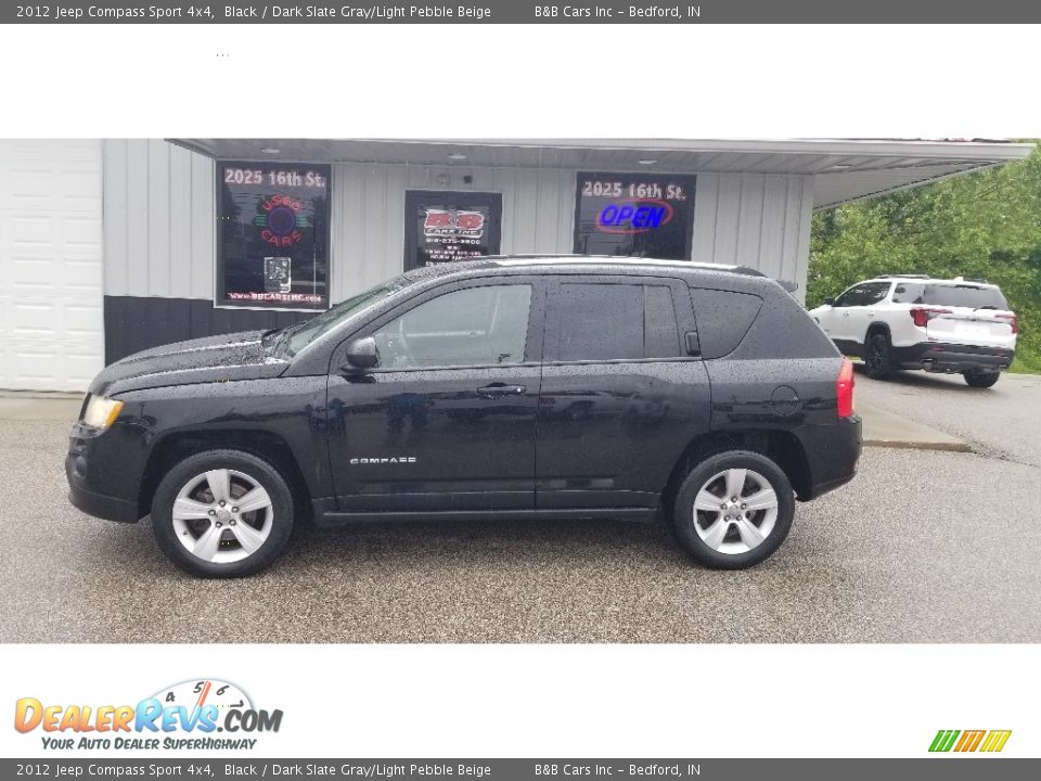 2012 Jeep Compass Sport 4x4 Black / Dark Slate Gray/Light Pebble Beige Photo #2