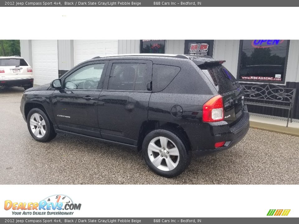 2012 Jeep Compass Sport 4x4 Black / Dark Slate Gray/Light Pebble Beige Photo #3