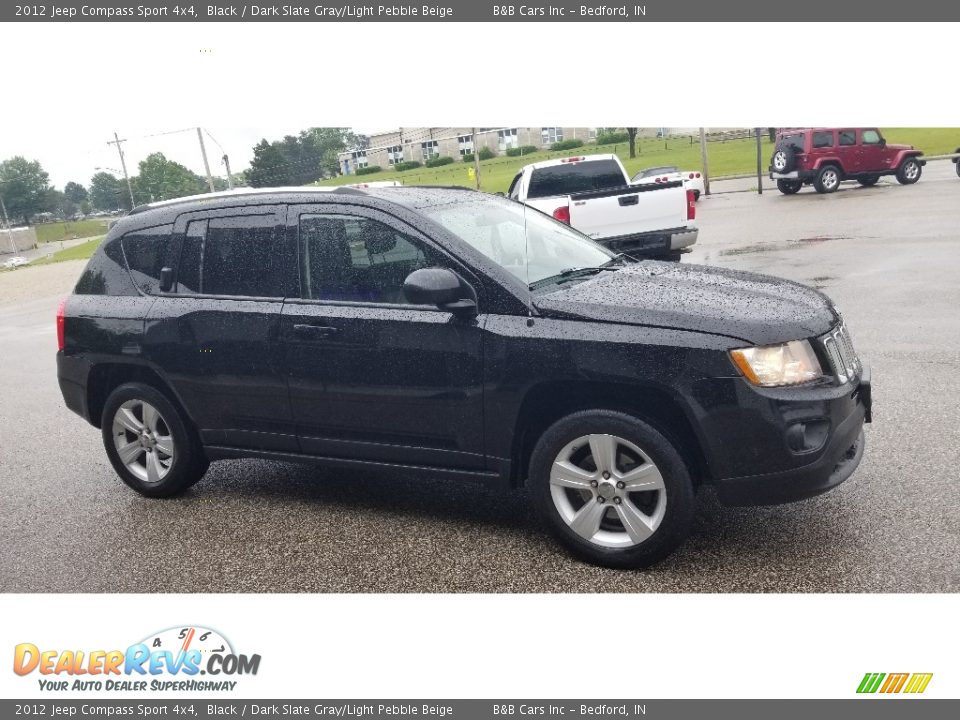 2012 Jeep Compass Sport 4x4 Black / Dark Slate Gray/Light Pebble Beige Photo #6