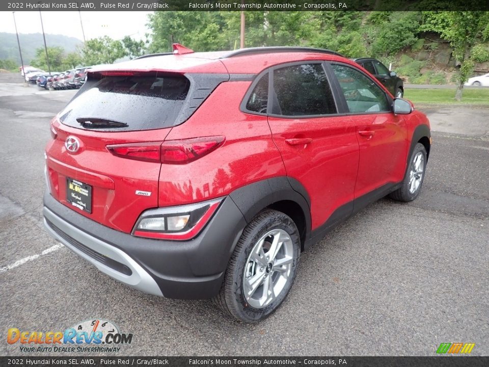 2022 Hyundai Kona SEL AWD Pulse Red / Gray/Black Photo #2