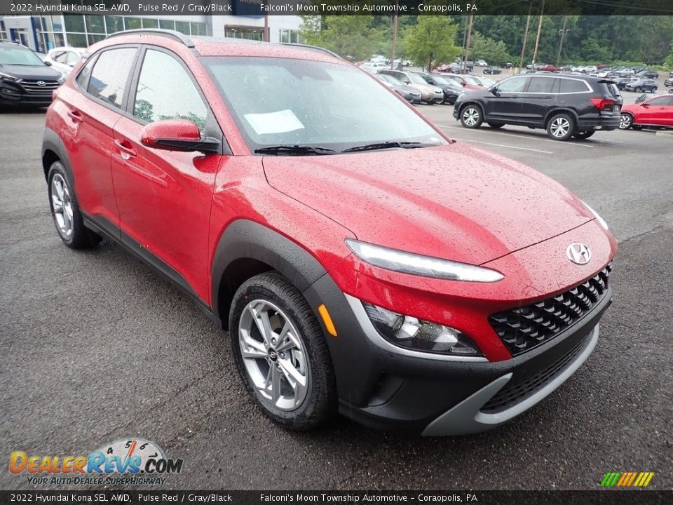 2022 Hyundai Kona SEL AWD Pulse Red / Gray/Black Photo #3