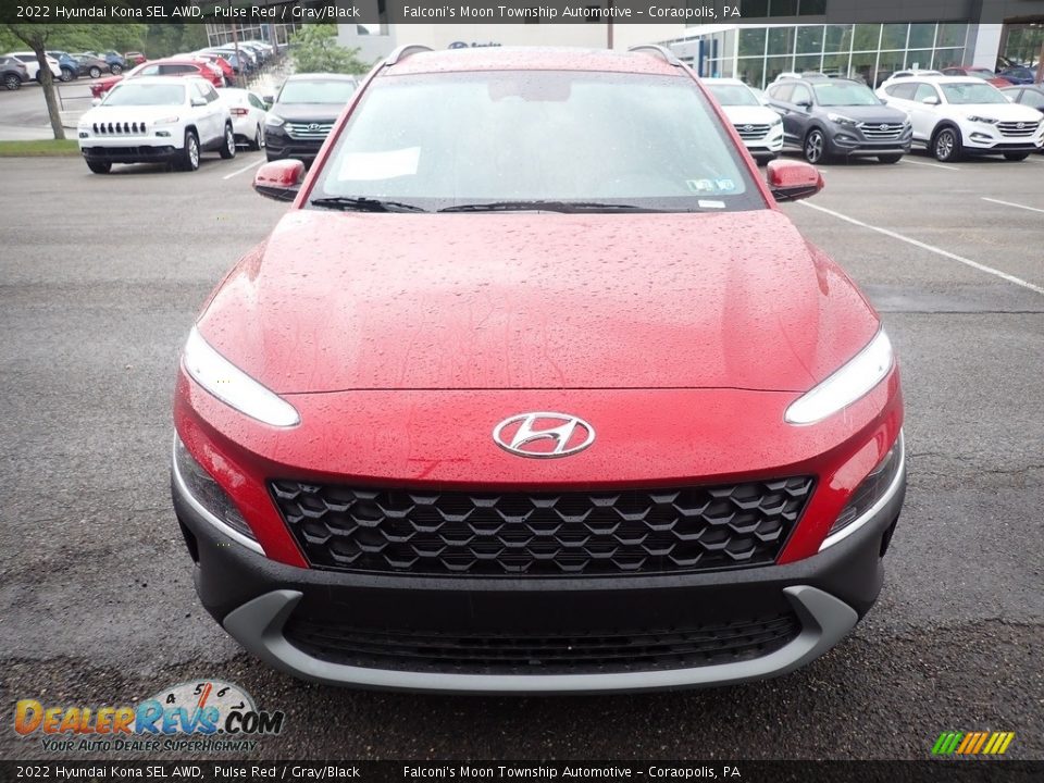 2022 Hyundai Kona SEL AWD Pulse Red / Gray/Black Photo #4
