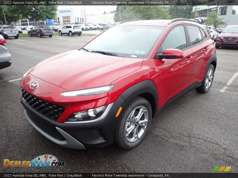2022 Hyundai Kona SEL AWD Pulse Red / Gray/Black Photo #5