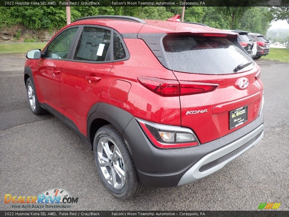 2022 Hyundai Kona SEL AWD Pulse Red / Gray/Black Photo #6