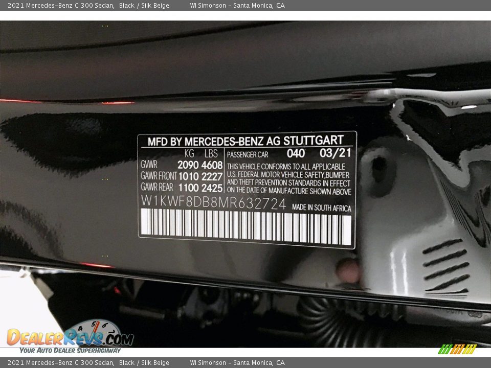2021 Mercedes-Benz C 300 Sedan Black / Silk Beige Photo #11