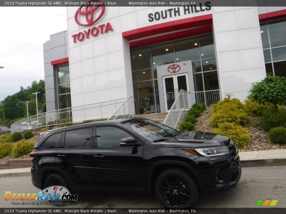 2019 Toyota Highlander SE AWD Midnight Black Metallic / Black Photo #2