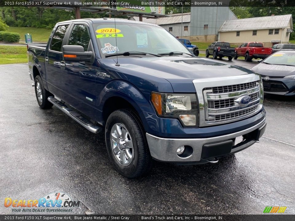 2013 Ford F150 XLT SuperCrew 4x4 Blue Jeans Metallic / Steel Gray Photo #4