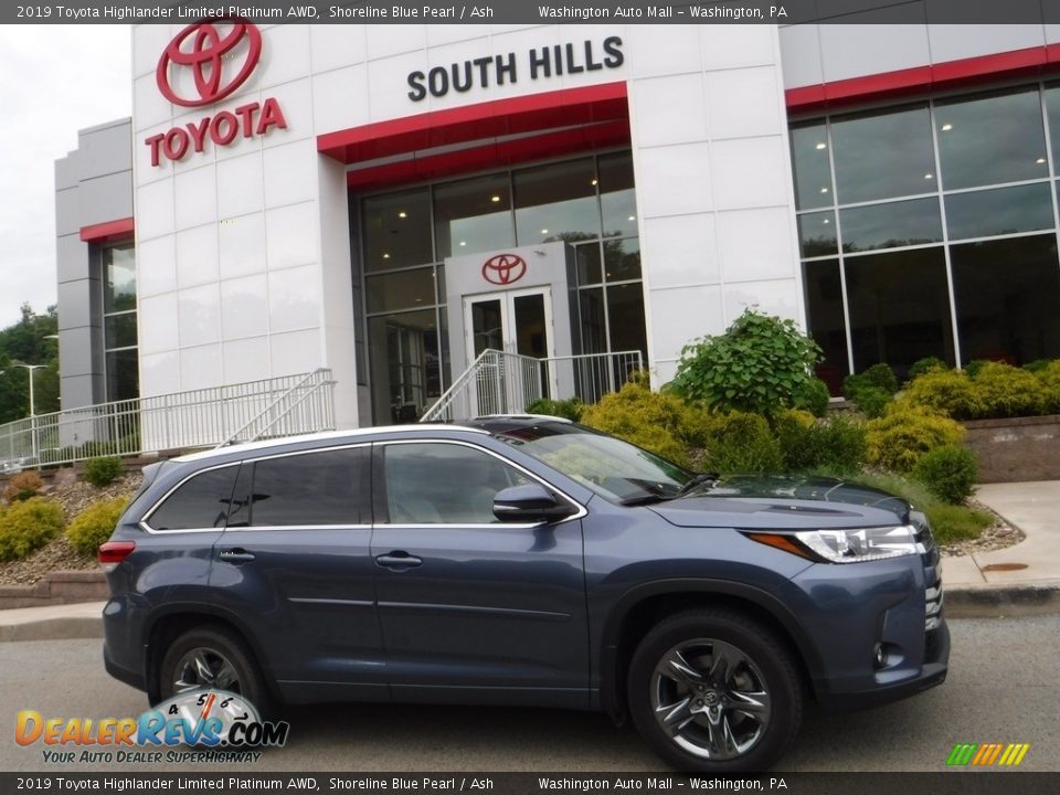 2019 Toyota Highlander Limited Platinum AWD Shoreline Blue Pearl / Ash Photo #2