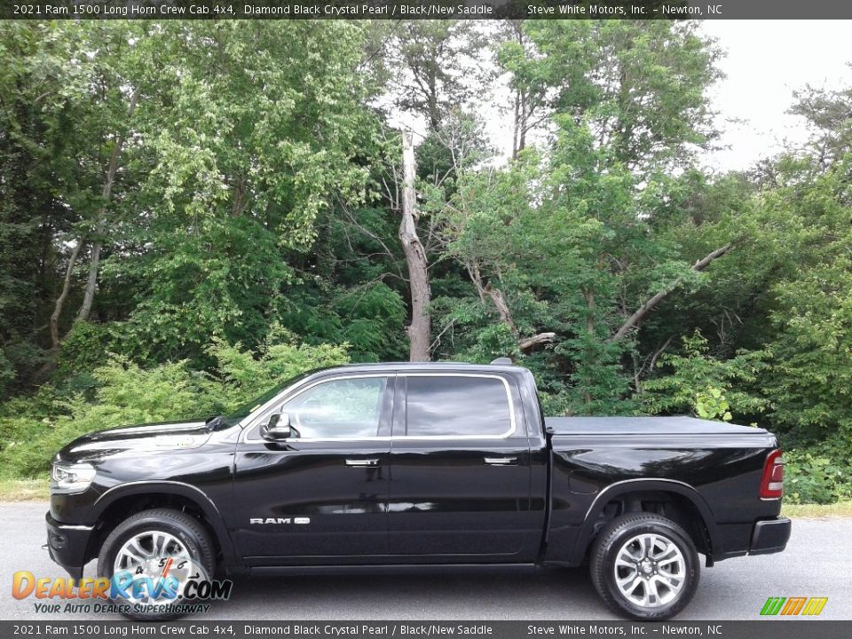 Diamond Black Crystal Pearl 2021 Ram 1500 Long Horn Crew Cab 4x4 Photo #1