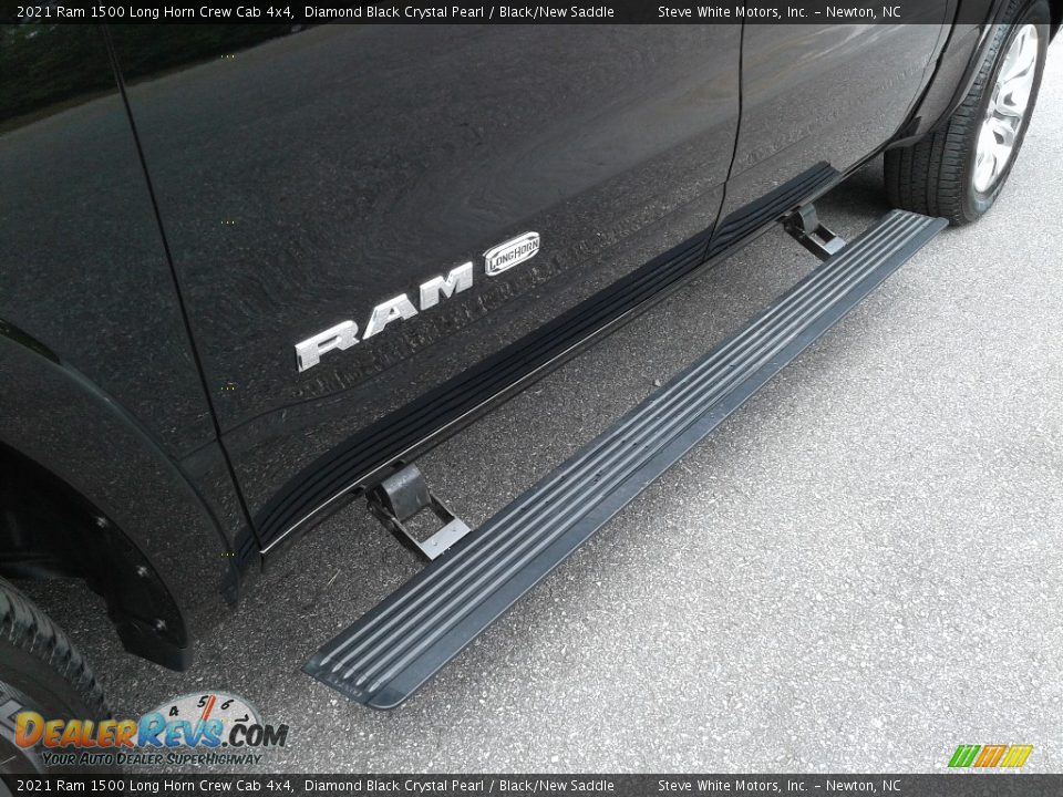 2021 Ram 1500 Long Horn Crew Cab 4x4 Diamond Black Crystal Pearl / Black/New Saddle Photo #3