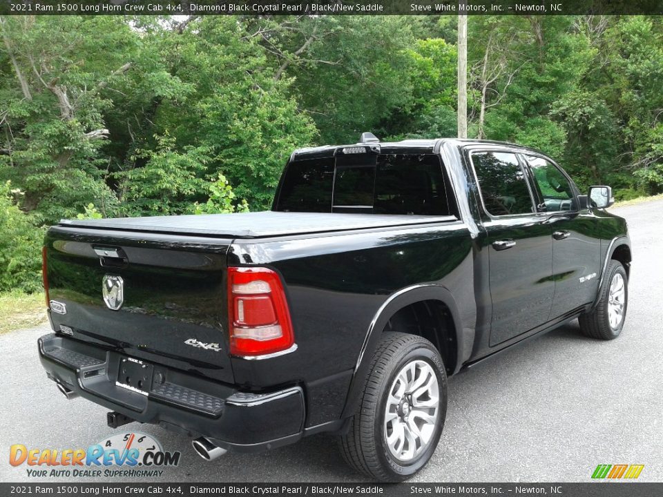 2021 Ram 1500 Long Horn Crew Cab 4x4 Diamond Black Crystal Pearl / Black/New Saddle Photo #7