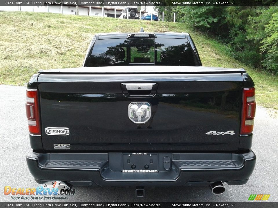 2021 Ram 1500 Long Horn Crew Cab 4x4 Diamond Black Crystal Pearl / Black/New Saddle Photo #8