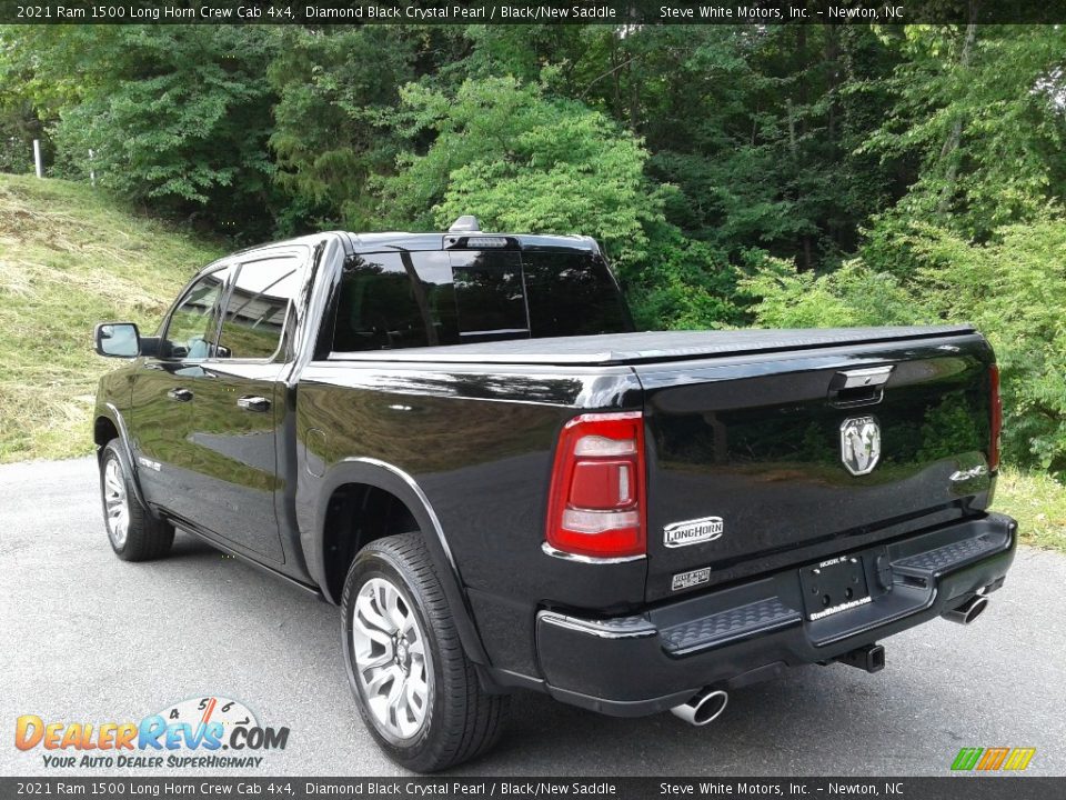 2021 Ram 1500 Long Horn Crew Cab 4x4 Diamond Black Crystal Pearl / Black/New Saddle Photo #10