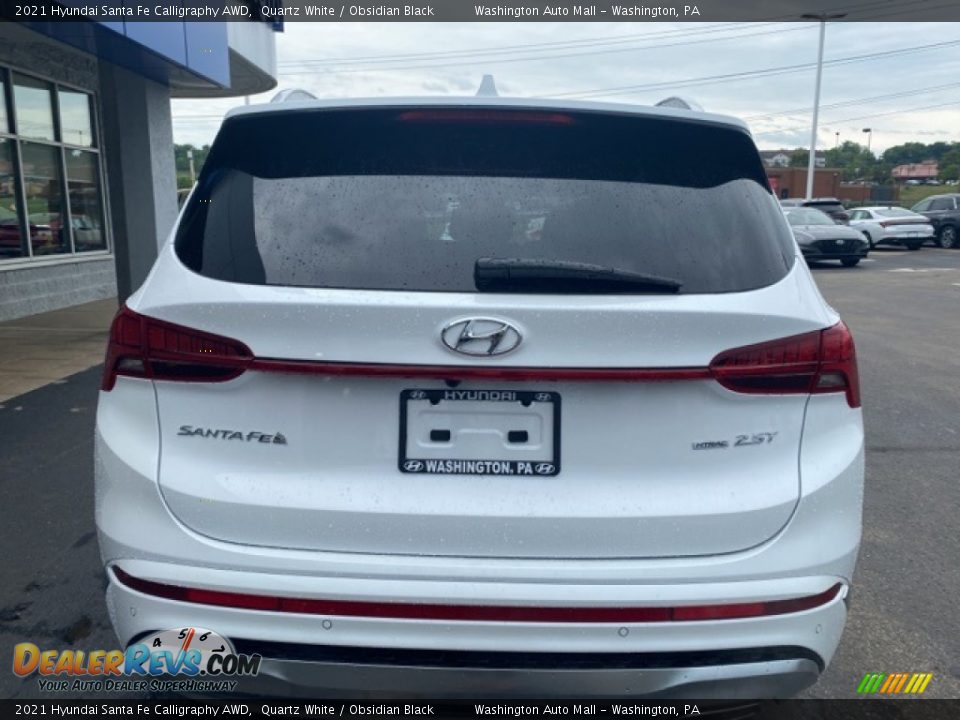 2021 Hyundai Santa Fe Calligraphy AWD Quartz White / Obsidian Black Photo #4