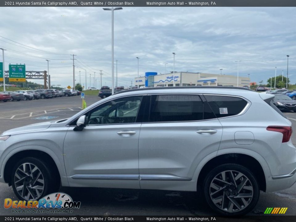 2021 Hyundai Santa Fe Calligraphy AWD Quartz White / Obsidian Black Photo #7