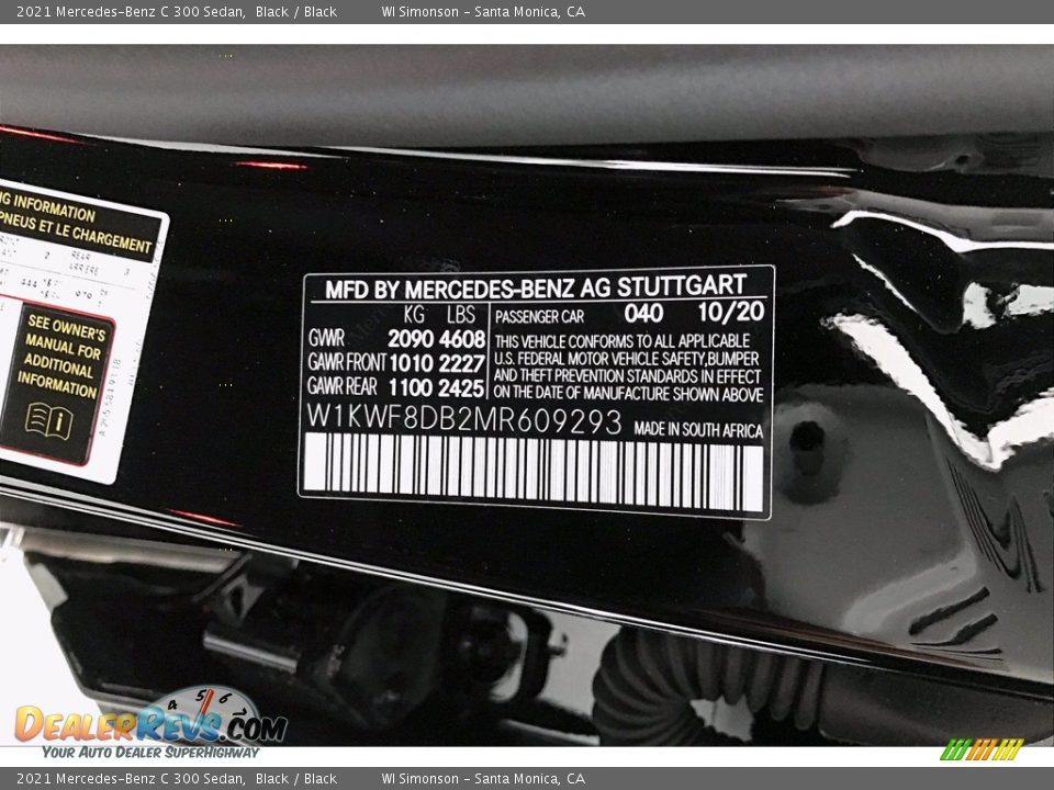 2021 Mercedes-Benz C 300 Sedan Black / Black Photo #11
