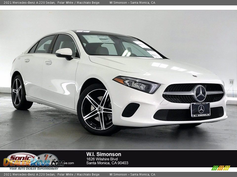 2021 Mercedes-Benz A 220 Sedan Polar White / Macchiato Beige Photo #1
