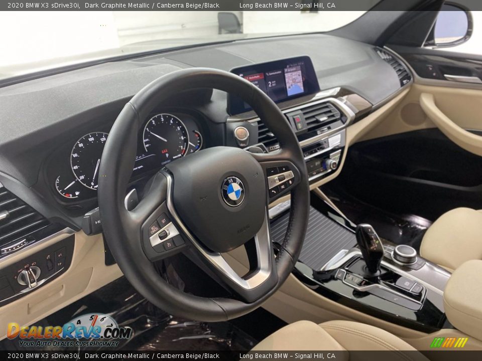 2020 BMW X3 sDrive30i Dark Graphite Metallic / Canberra Beige/Black Photo #16