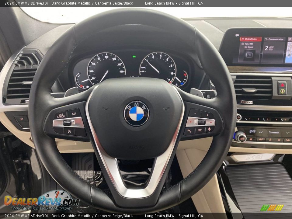 2020 BMW X3 sDrive30i Dark Graphite Metallic / Canberra Beige/Black Photo #18