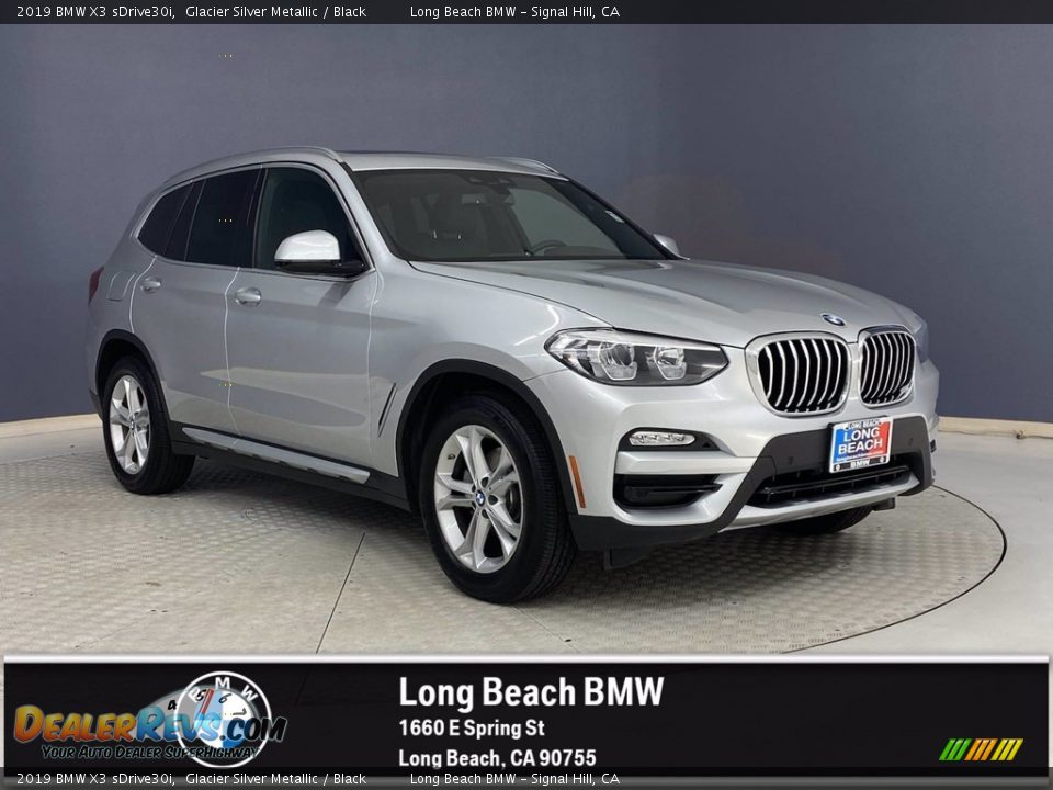 2019 BMW X3 sDrive30i Glacier Silver Metallic / Black Photo #1