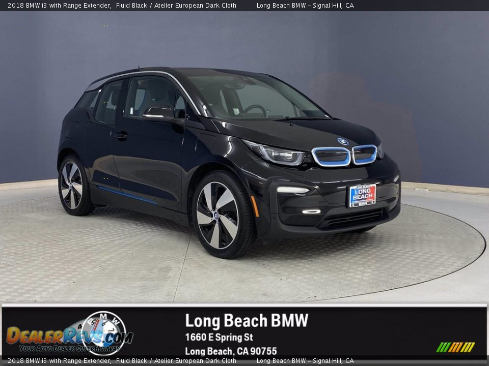 2018 BMW i3 with Range Extender Fluid Black / Atelier European Dark Cloth Photo #1