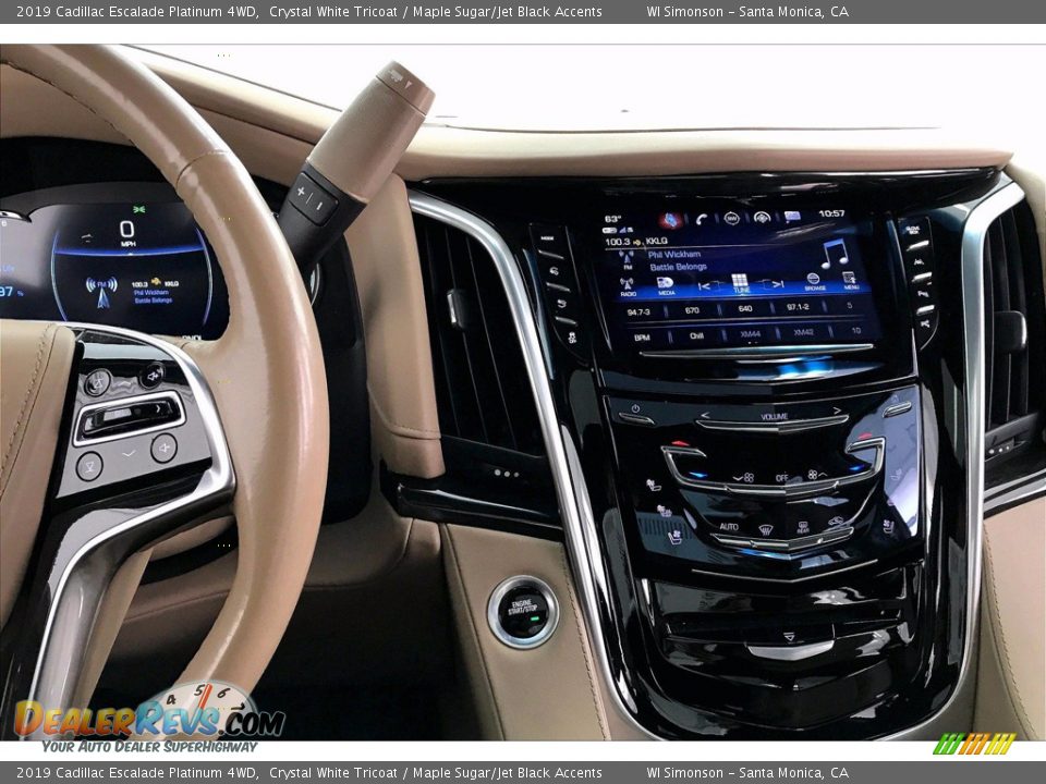 2019 Cadillac Escalade Platinum 4WD Crystal White Tricoat / Maple Sugar/Jet Black Accents Photo #5