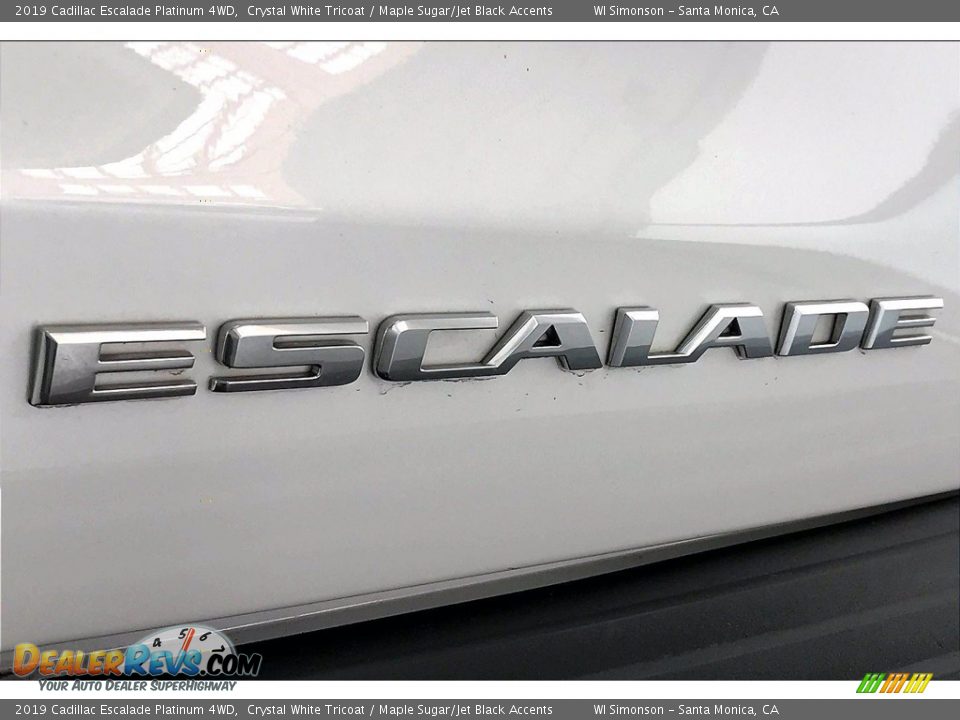 2019 Cadillac Escalade Platinum 4WD Crystal White Tricoat / Maple Sugar/Jet Black Accents Photo #7