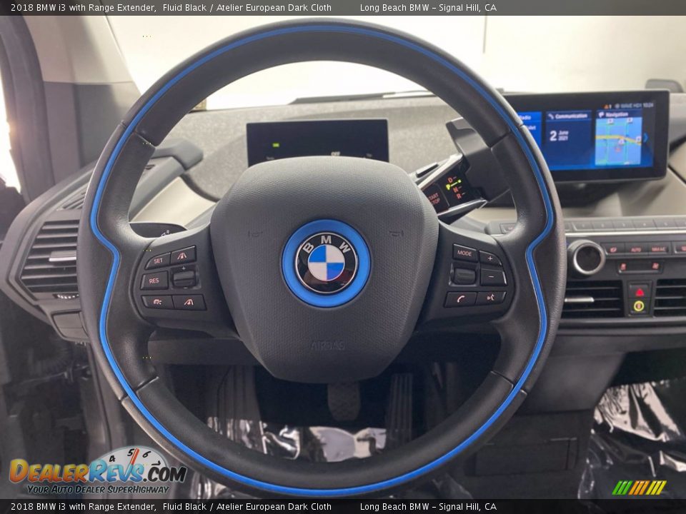 2018 BMW i3 with Range Extender Fluid Black / Atelier European Dark Cloth Photo #17