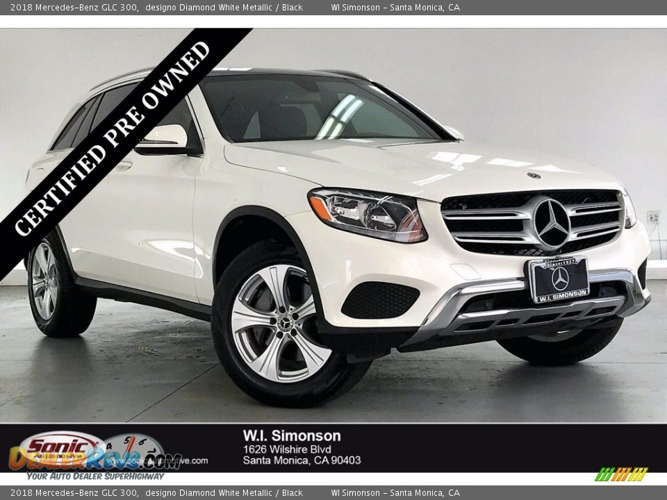 2018 Mercedes-Benz GLC 300 designo Diamond White Metallic / Black Photo #1